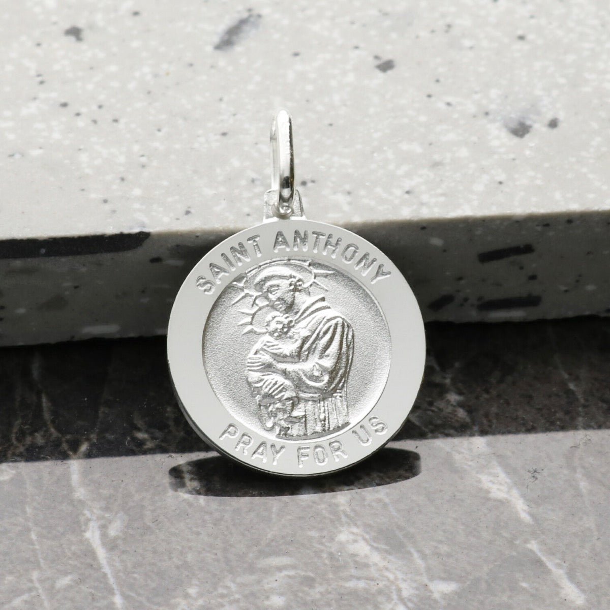 Sterling Silver St Anthony Medal 3D With Optional Engraving and Chain - Love Silver Jewellery
