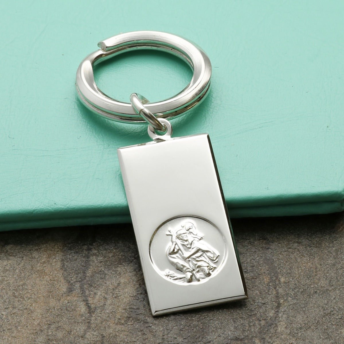 Sterling Silver Large St Christopher Ingot Keyring With Optional Engraving - Love Silver Jewellery