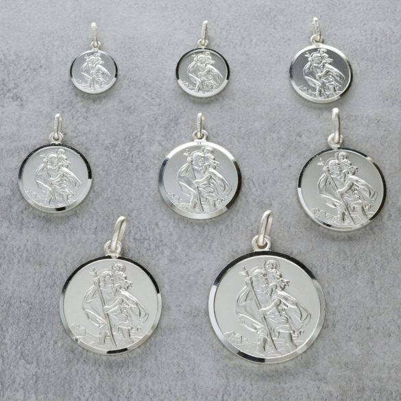 Sterling Silver St Christopher Pendant Various Sizes With Optional Engraving & Chain - Love Silver Jewellery