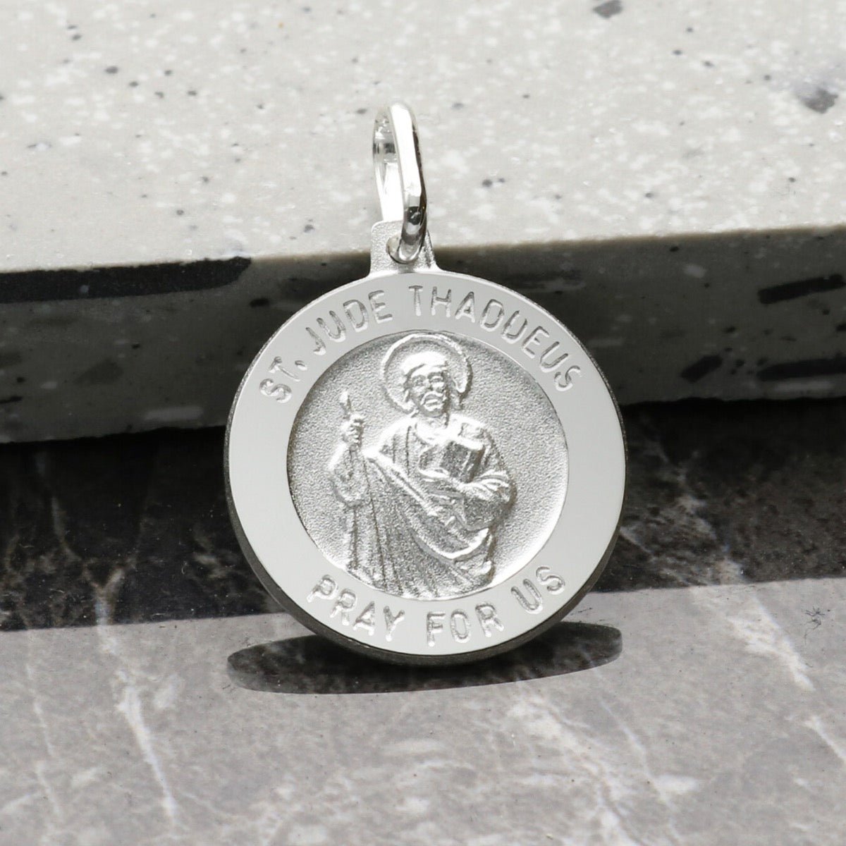 Sterling Silver St Jude Thaddeus Medal With Optional Engraving and Chain - Love Silver Jewellery