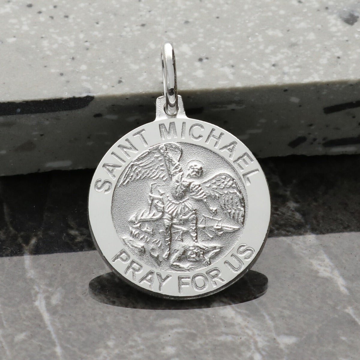 Sterling Silver St Michael Medal With Optional Engraving and Chain - Love Silver Jewellery