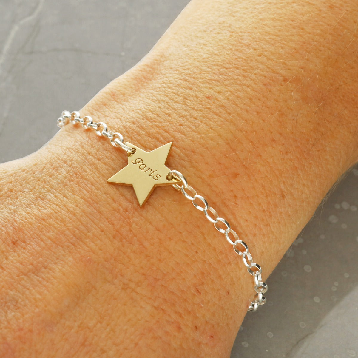 Sterling Silver Belcher Link Bracelet With Personalised Charm