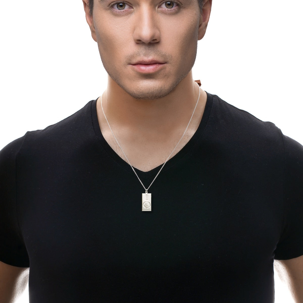 Sterling Silver Custom Hallmarked Small St Christopher Ingot With Optional Engraving and Chain