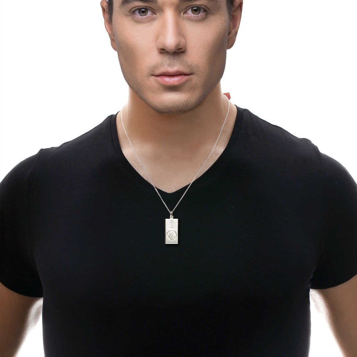 Sterling Silver Custom Hallmarked St Christopher Ingot With Optional Engraving and Chain - Love Silver Jewellery