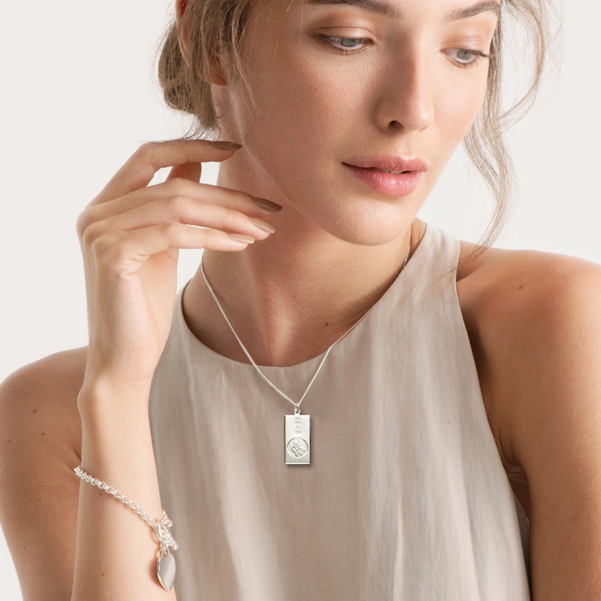 Sterling Silver Custom Hallmarked St Christopher Ingot With Optional Engraving and Chain - Love Silver Jewellery