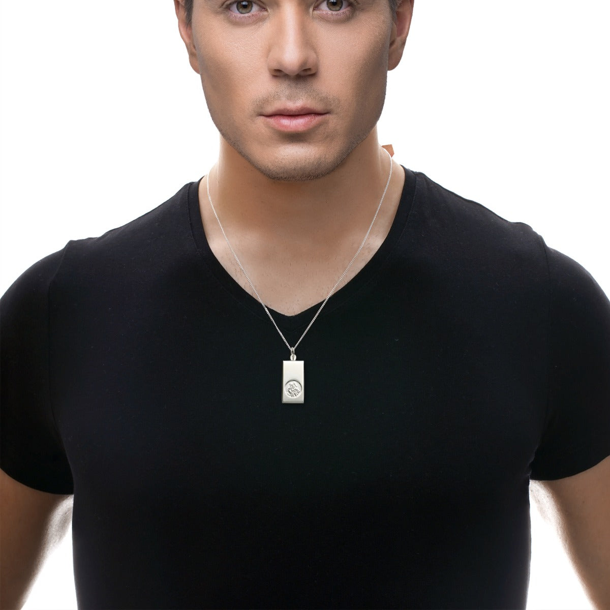 Sterling Silver St Christopher Ingot With Optional Engraving and Chain