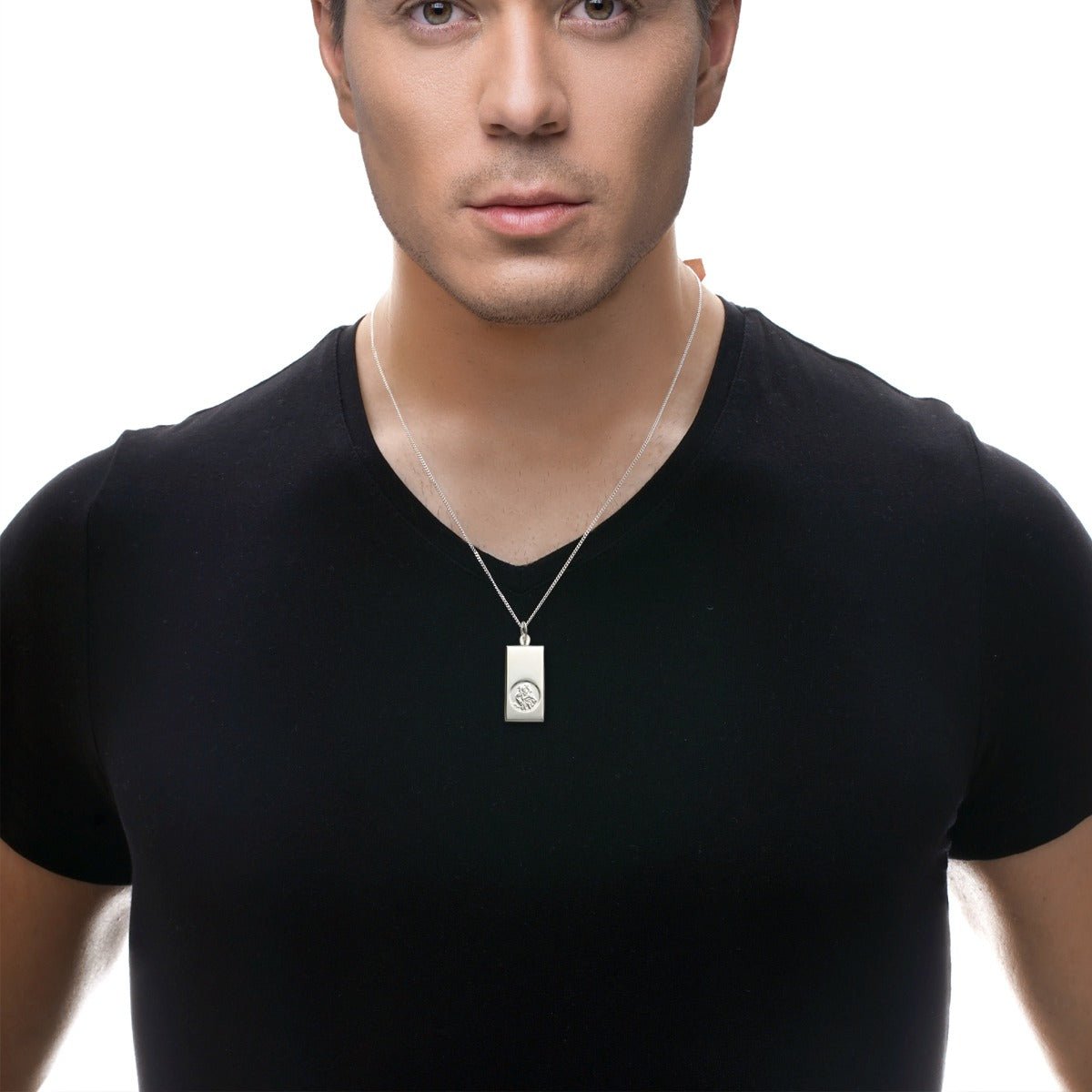 Sterling Silver St Christopher Ingot With Optional Engraving and Chain - Love Silver Jewellery