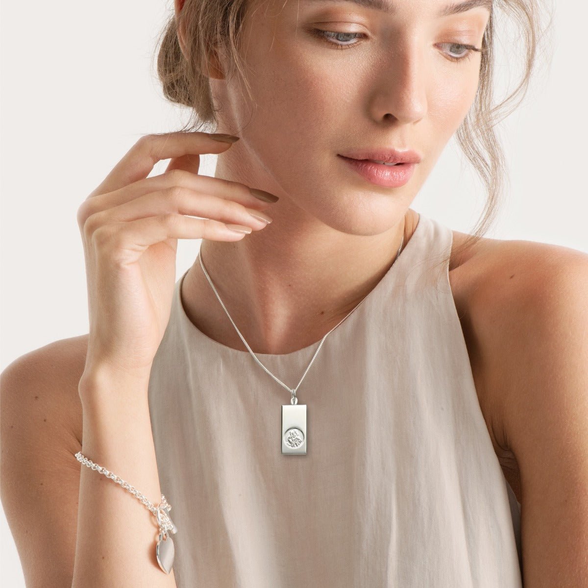 Sterling Silver St Christopher Ingot With Optional Engraving and Chain - Love Silver Jewellery