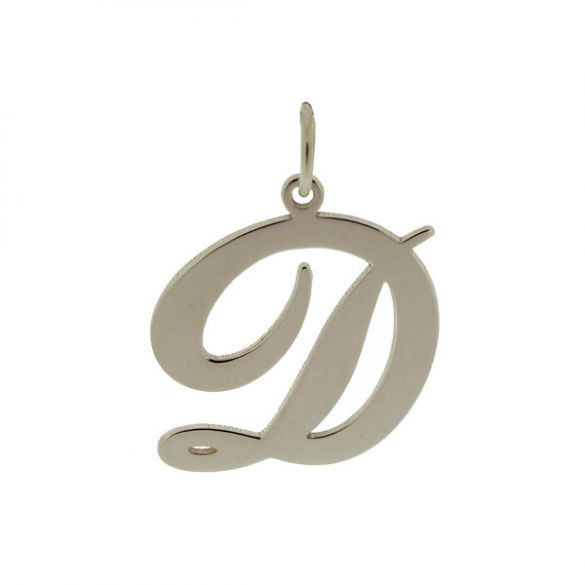 9ct White Gold Script Initial Pendant