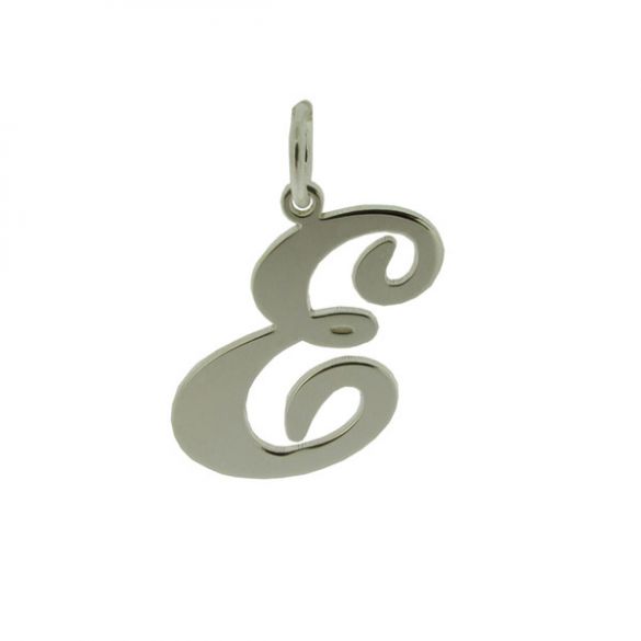 9ct White Gold Script Initial Pendant