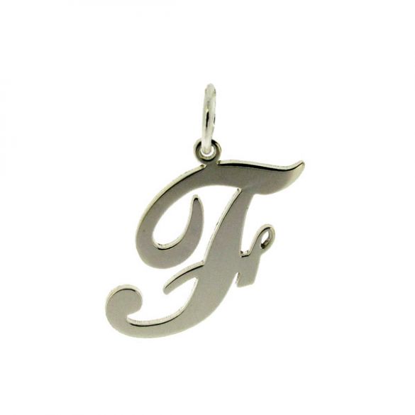 Sterling Silver Script Initial Pendant Necklace