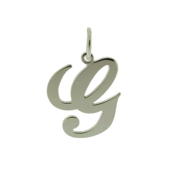 9ct White Gold Script Initial Pendant