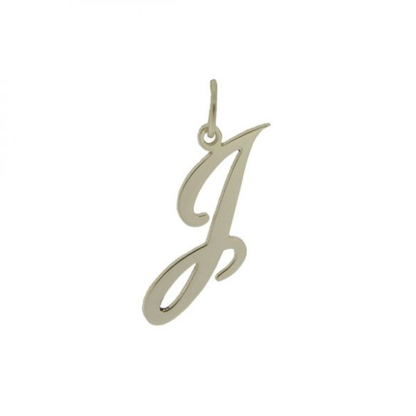 9ct White Gold Script Initial Pendant