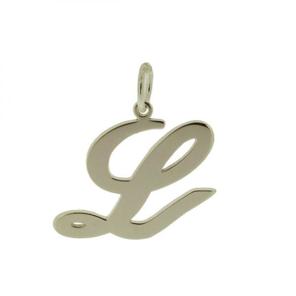 Sterling Silver Script Initial Pendant Necklace - Love Silver Jewellery