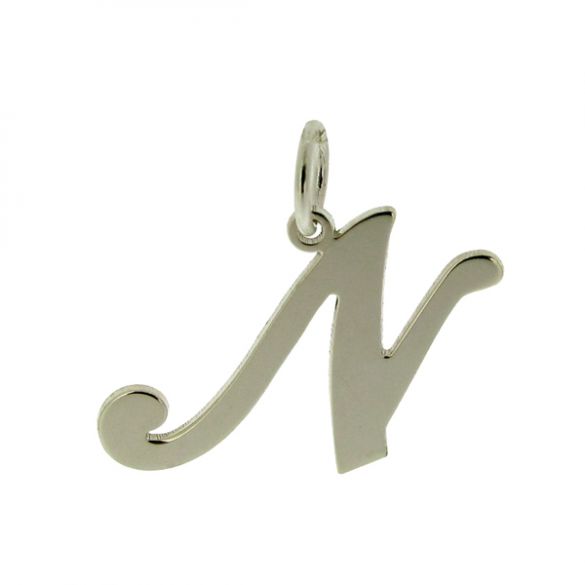 9ct White Gold Script Initial Pendant