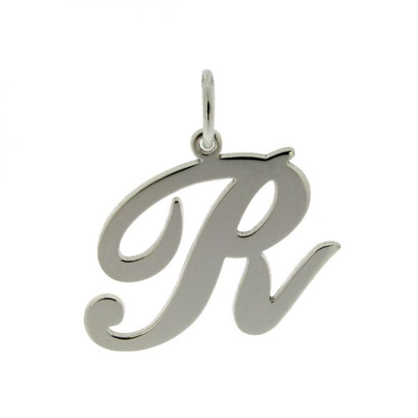 Sterling Silver Script Initial Pendant Necklace