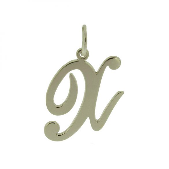 Sterling Silver Script Initial Pendant Necklace - Love Silver Jewellery