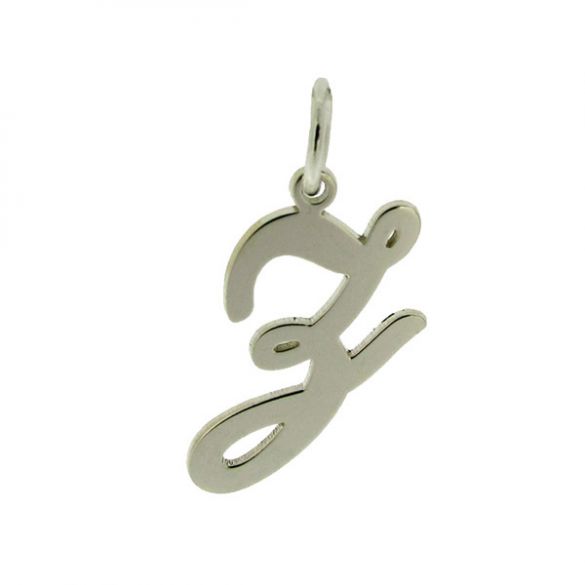 9ct White Gold Script Initial Pendant