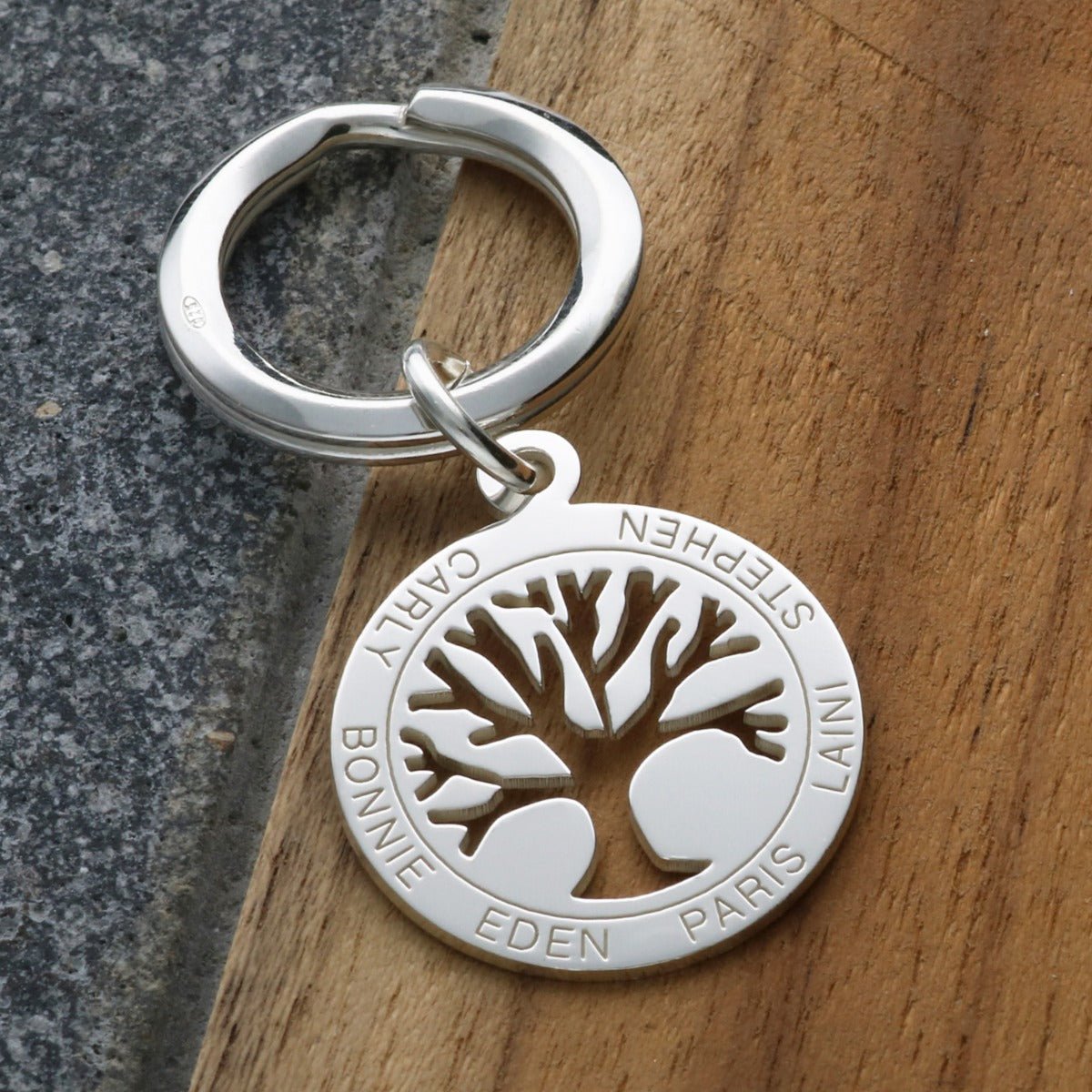 Sterling Silver Tree Of Life Keyring - Jewellery > Keyrings > Tree of Life > Engraved > Sterling SIlver - Love Silver Jewellery