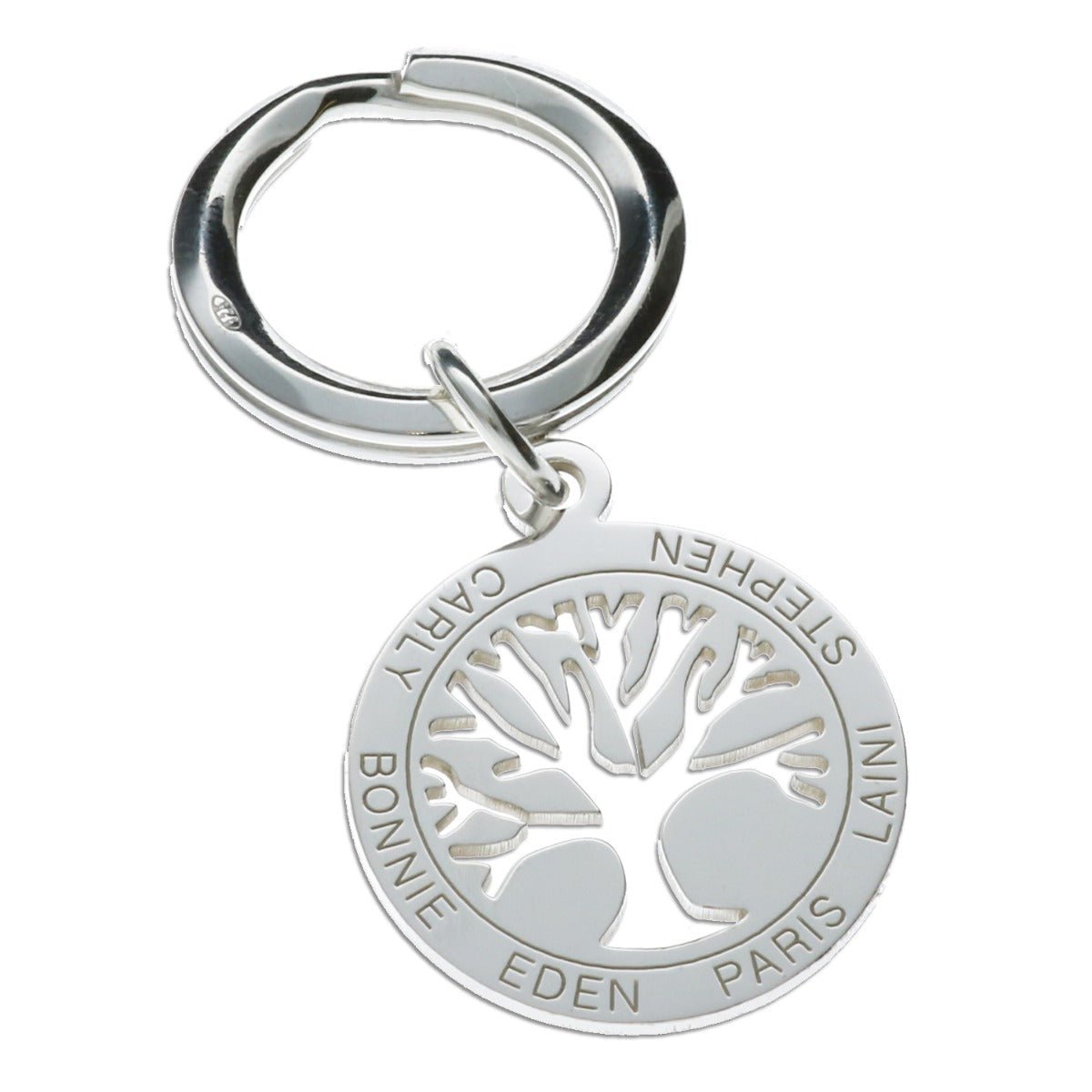 Sterling Silver Tree Of Life Keyring - Jewellery > Keyrings > Tree of Life > Engraved > Sterling SIlver - Love Silver Jewellery