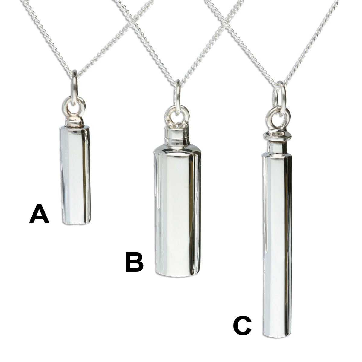 Sterling Silver Urn Cremation Ashes Pendants With Optional Engraving & Chain - Love Silver Jewellery
