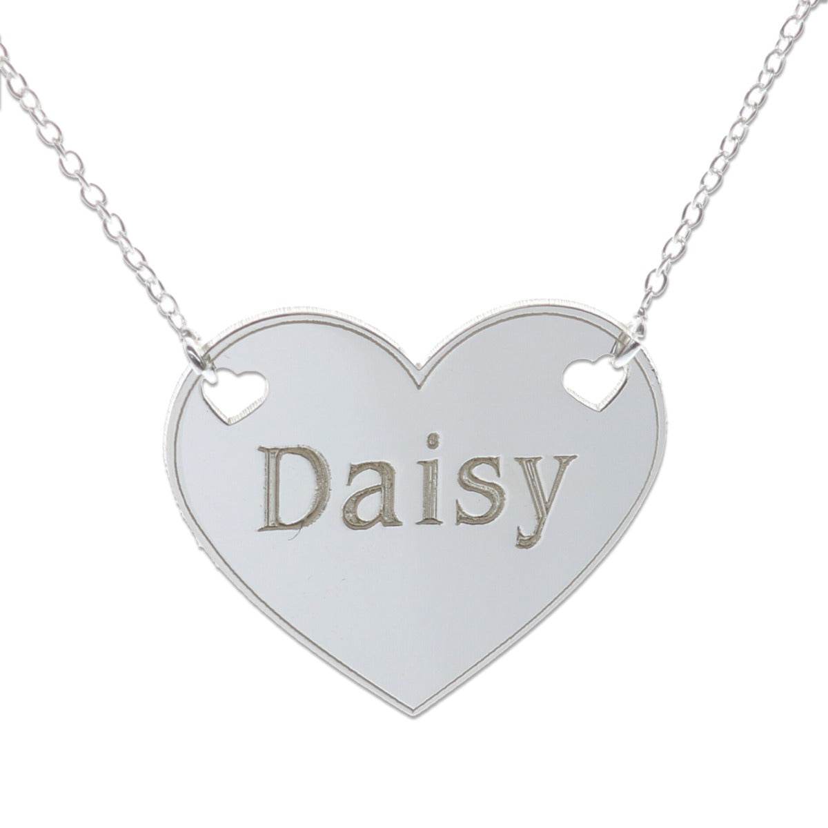 Sterling Silver Valentines Heart Pendant Necklace With Optional Engraving