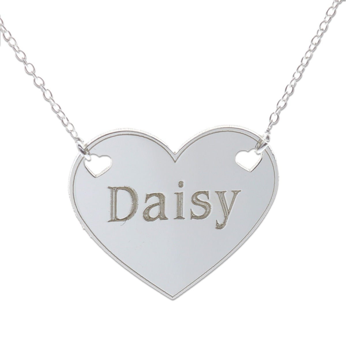 Sterling Silver Valentines Heart Pendant Necklace With Optional Engraving - Love Silver Jewellery