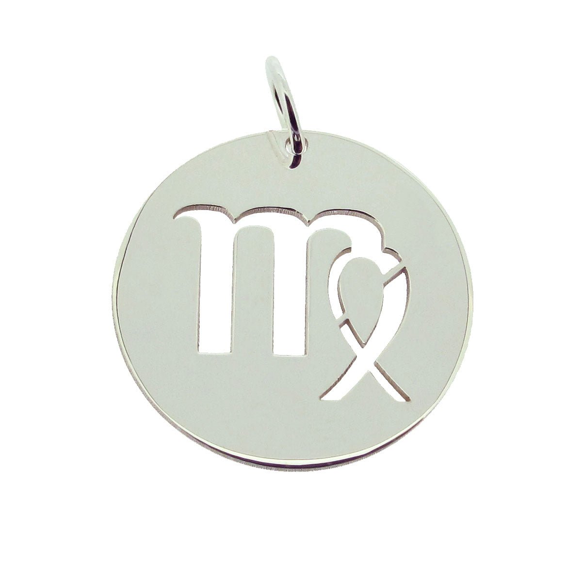 Sterling Silver 24mm Round Zodiac Pendant With Optional Chain - Love Silver Jewellery