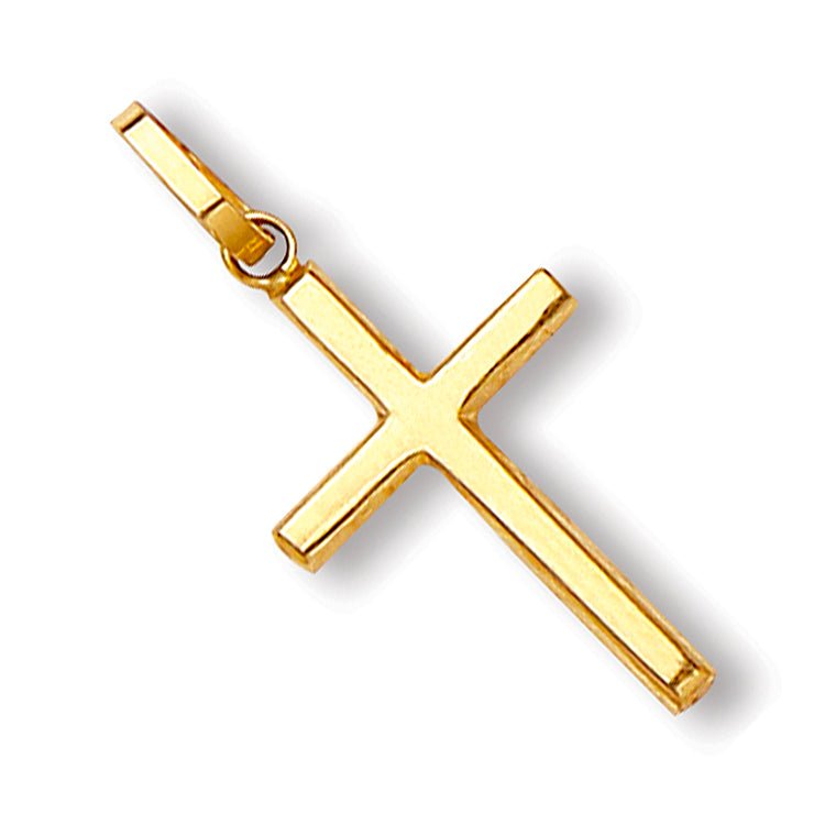 9ct Yellow Gold Cross Pendant & Optional Chain - Love Silver Jewellery