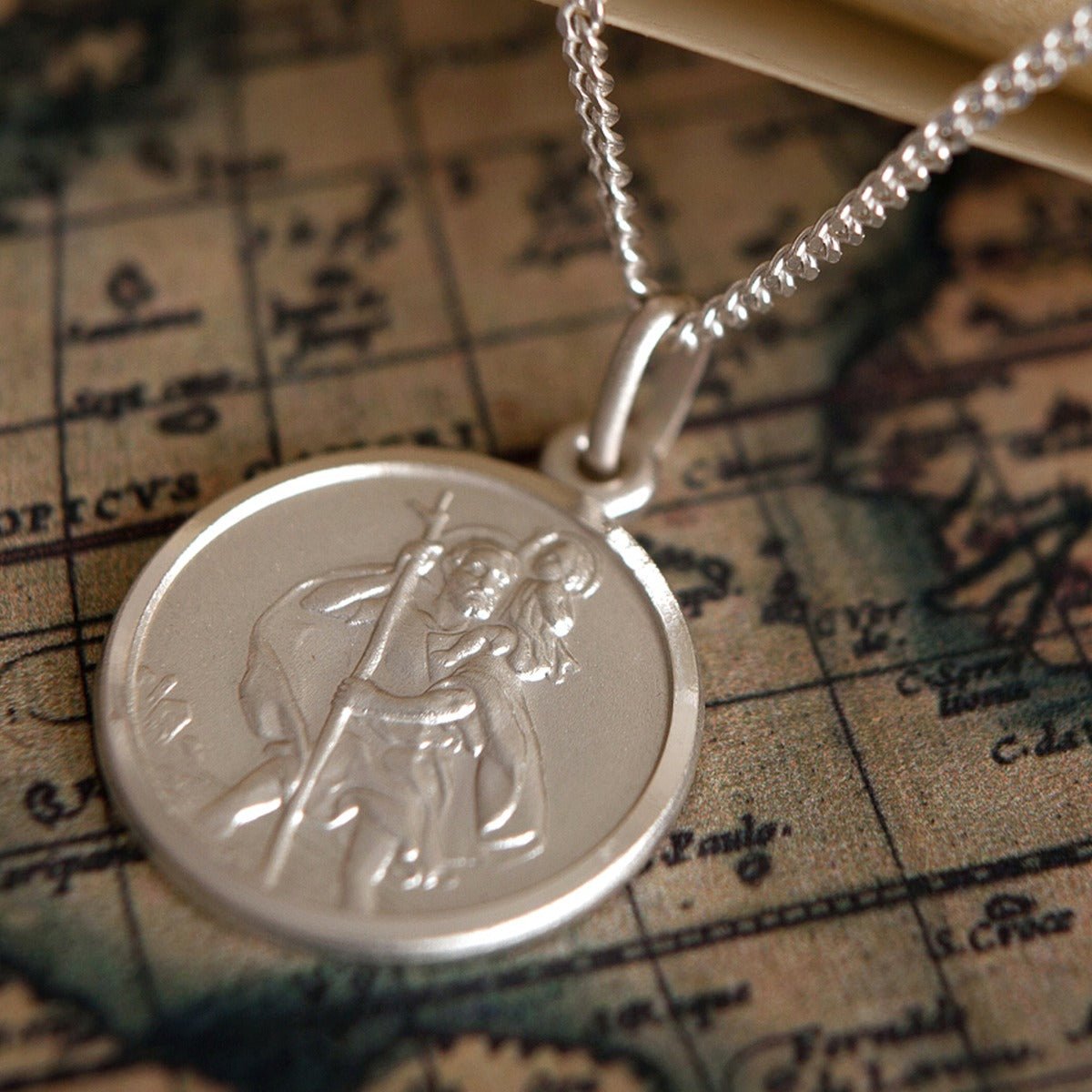 Sterling silver 4 way Catholic cross pendant - Jesus, Virgin Mary, St Sterling silver 4 way Catholic cross pendant - Jesus, Virgin Mary, St