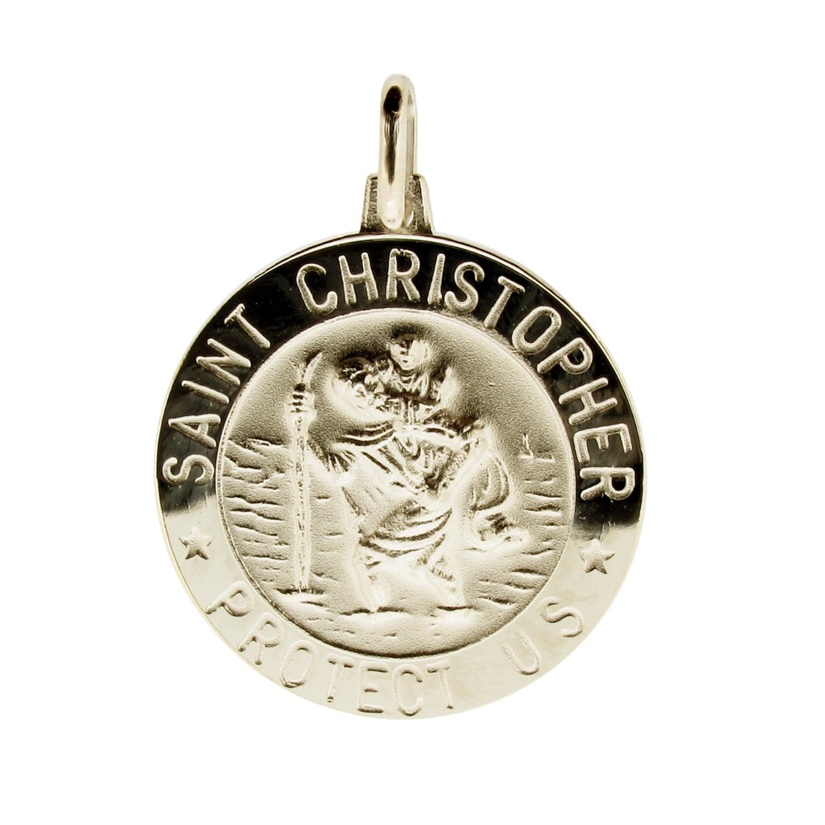 Sterling Silver 24mm 3D St Christopher Pendant With Optional Engraving and Chain