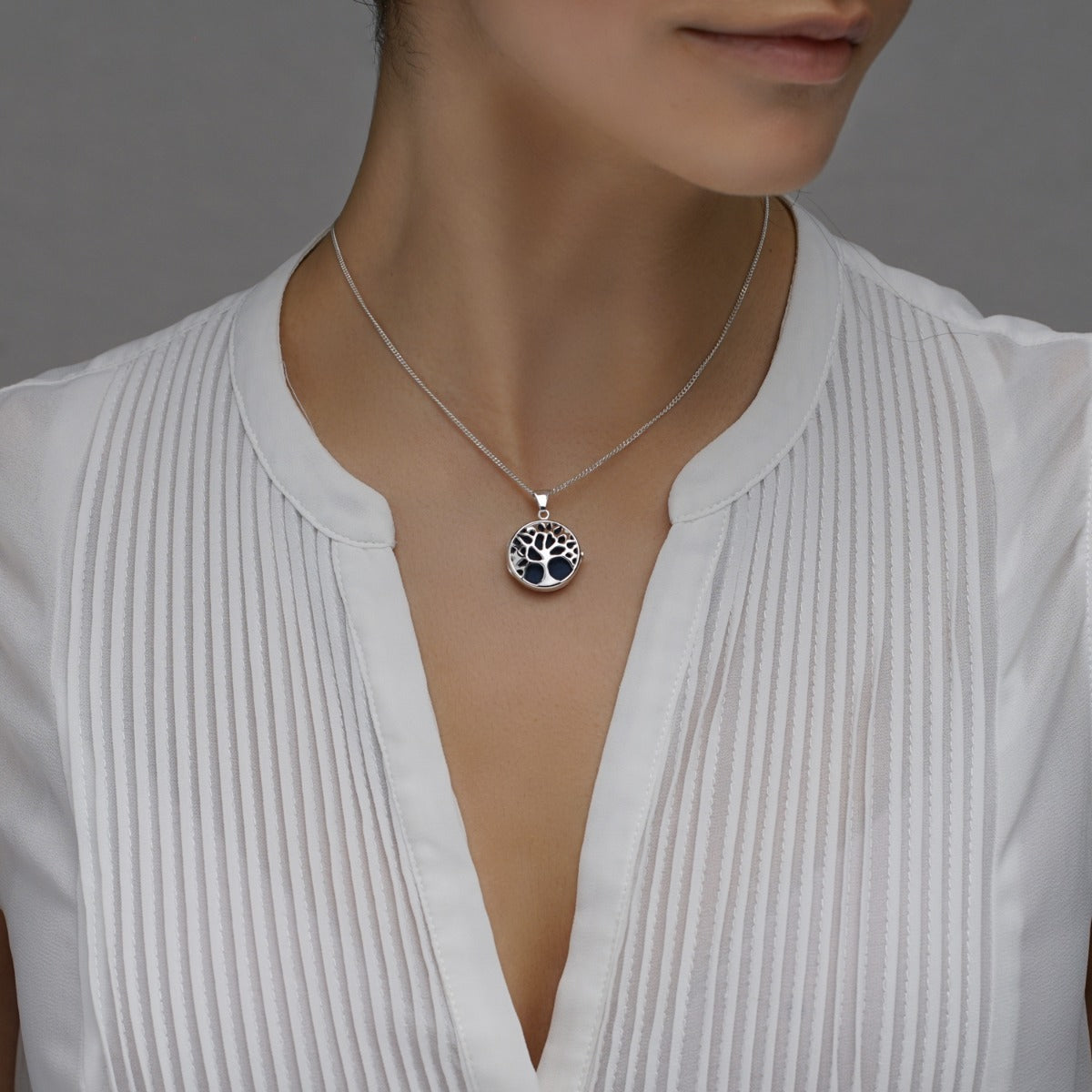 Sterling Silver Tree Of Life Picture Locket With Optional Engraving and Chain