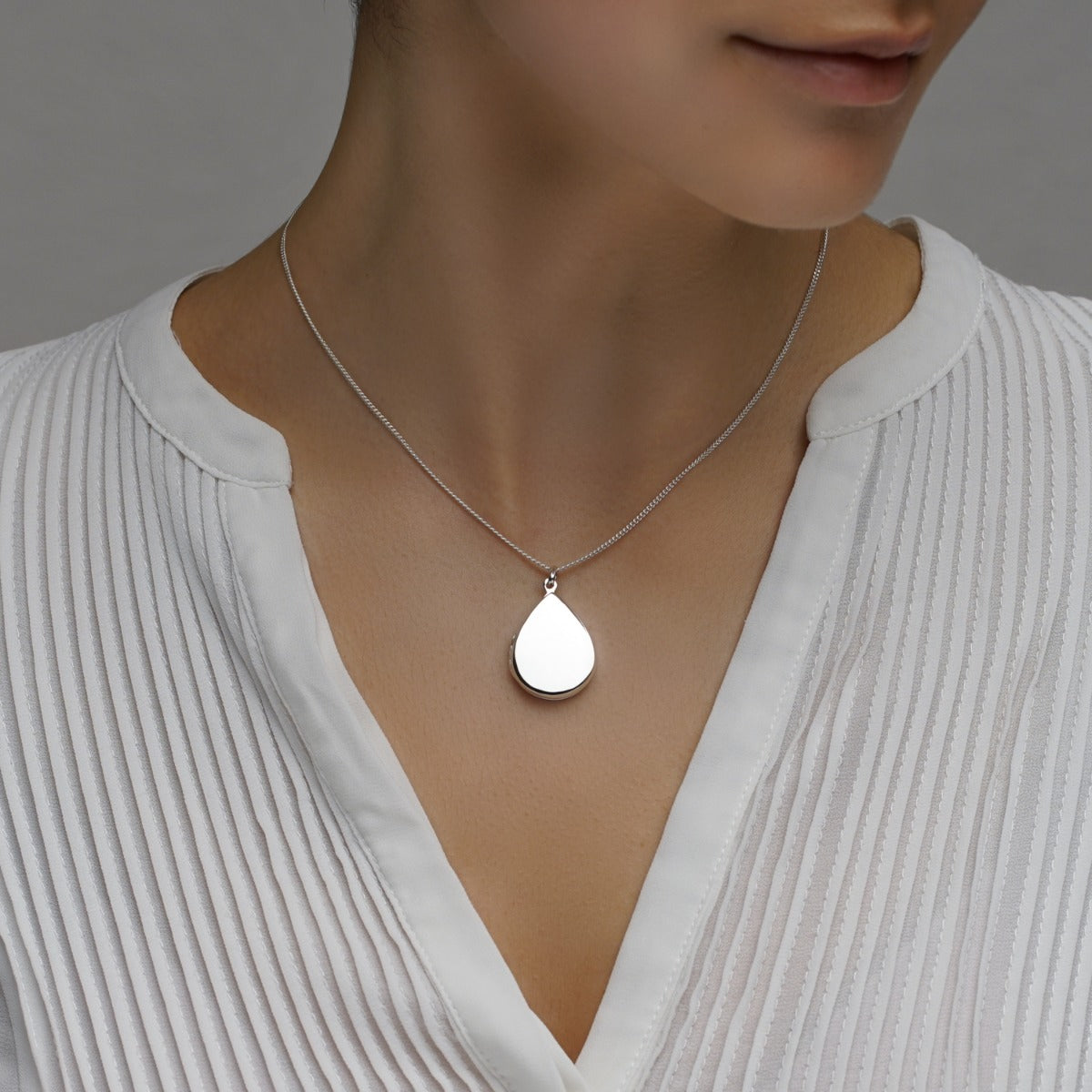 Sterling Silver Tear Drop Locket With Optional Free Engraving