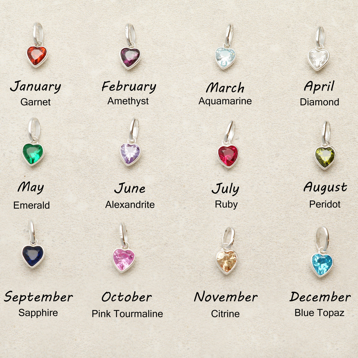 Personalised Sterling Silver Birthstone Name Necklace