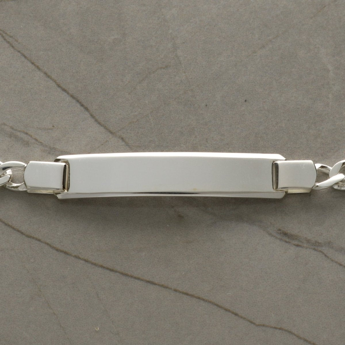 Sterling Silver Mens Slim ID Bracelet With Optional Engraving - Love Silver Jewellery