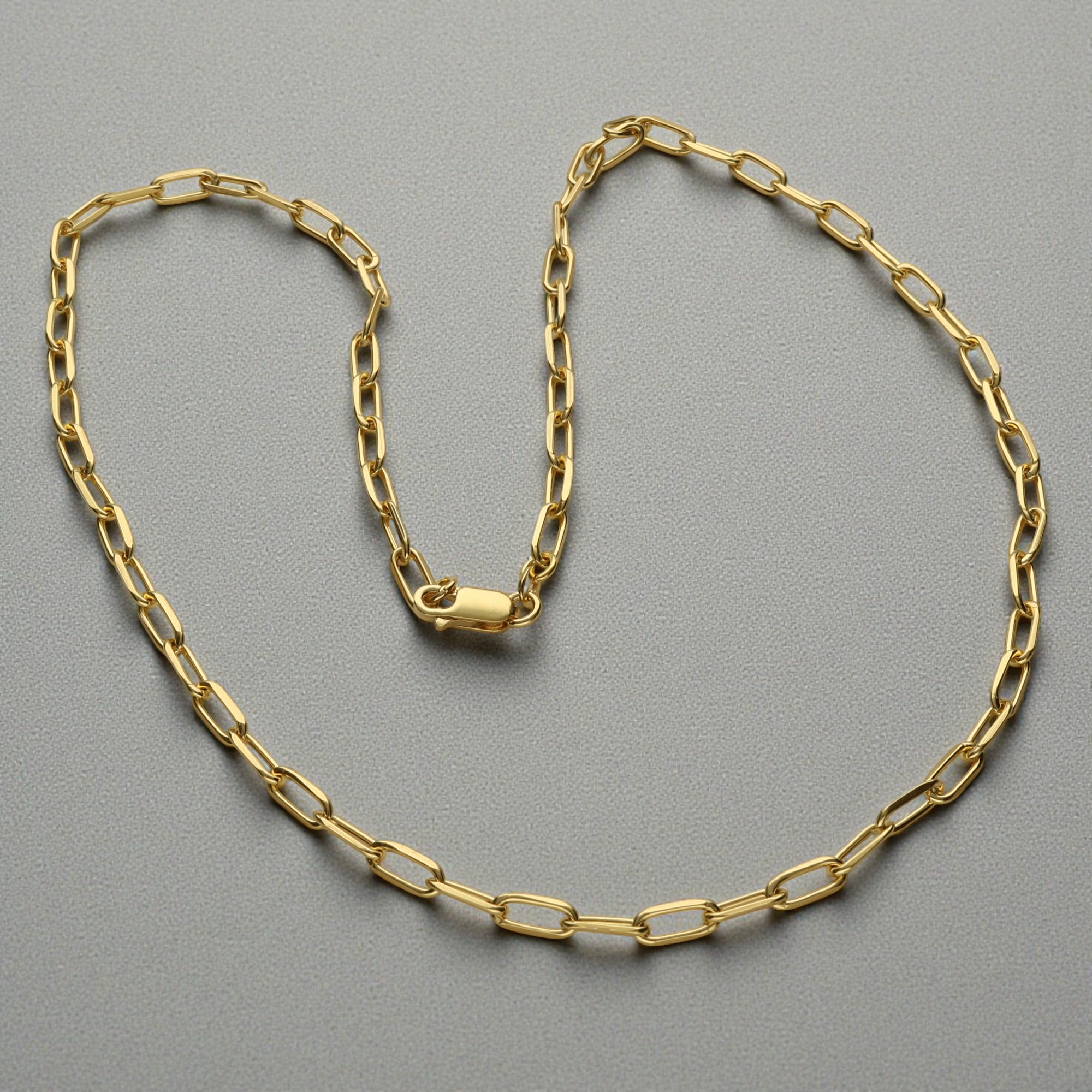 9ct Yellow Gold Plated Paper Clip Link Chain