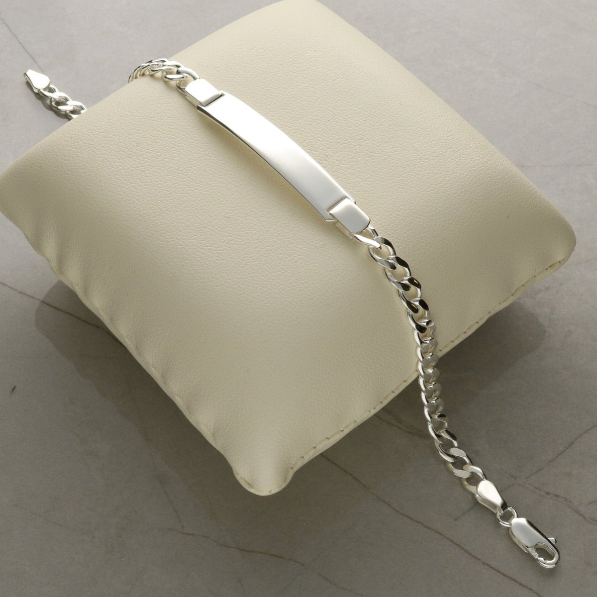 Sterling Silver Mens Slim ID Bracelet With Optional Engraving - Love Silver Jewellery