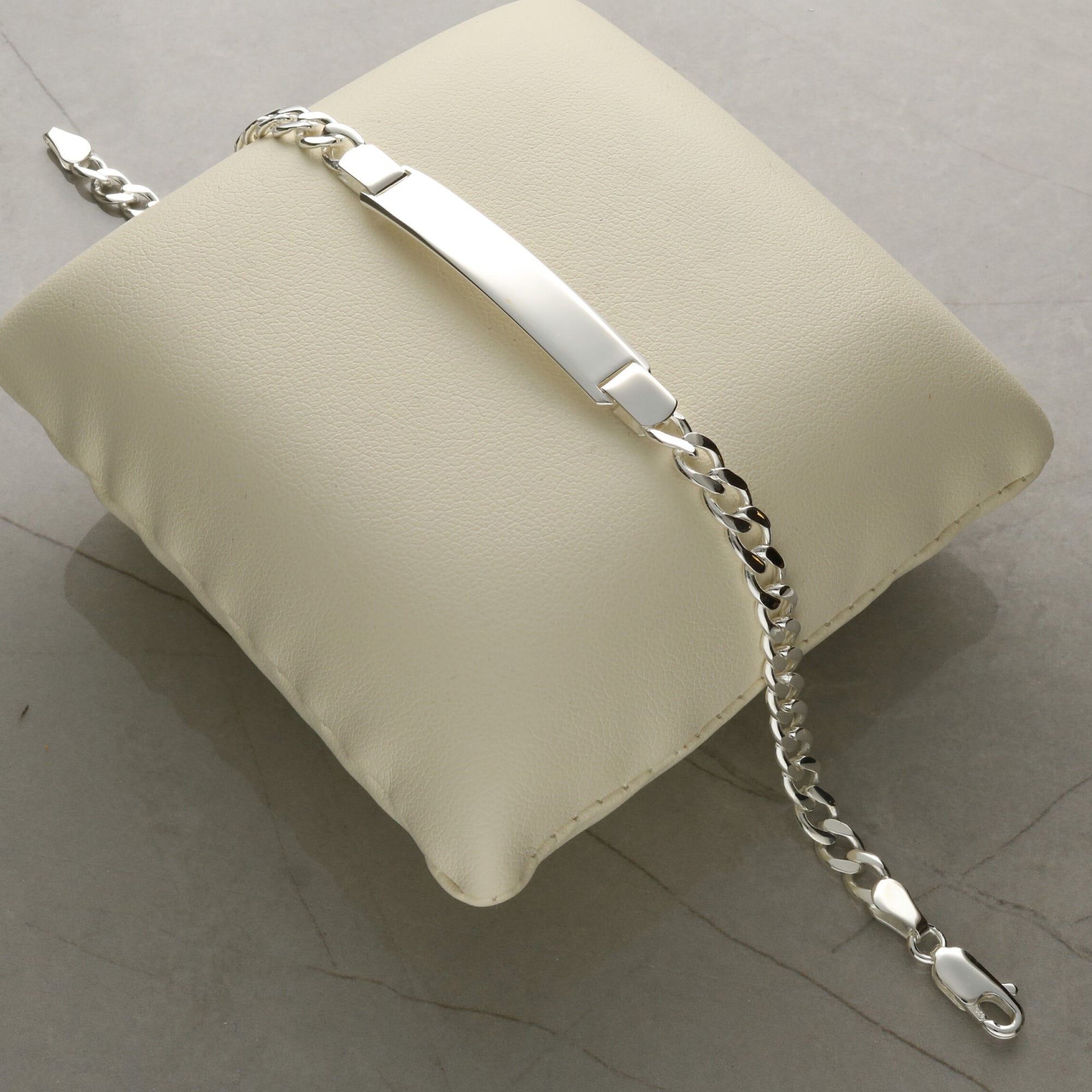 Sterling Silver Mens Slim ID Bracelet With Optional Engraving