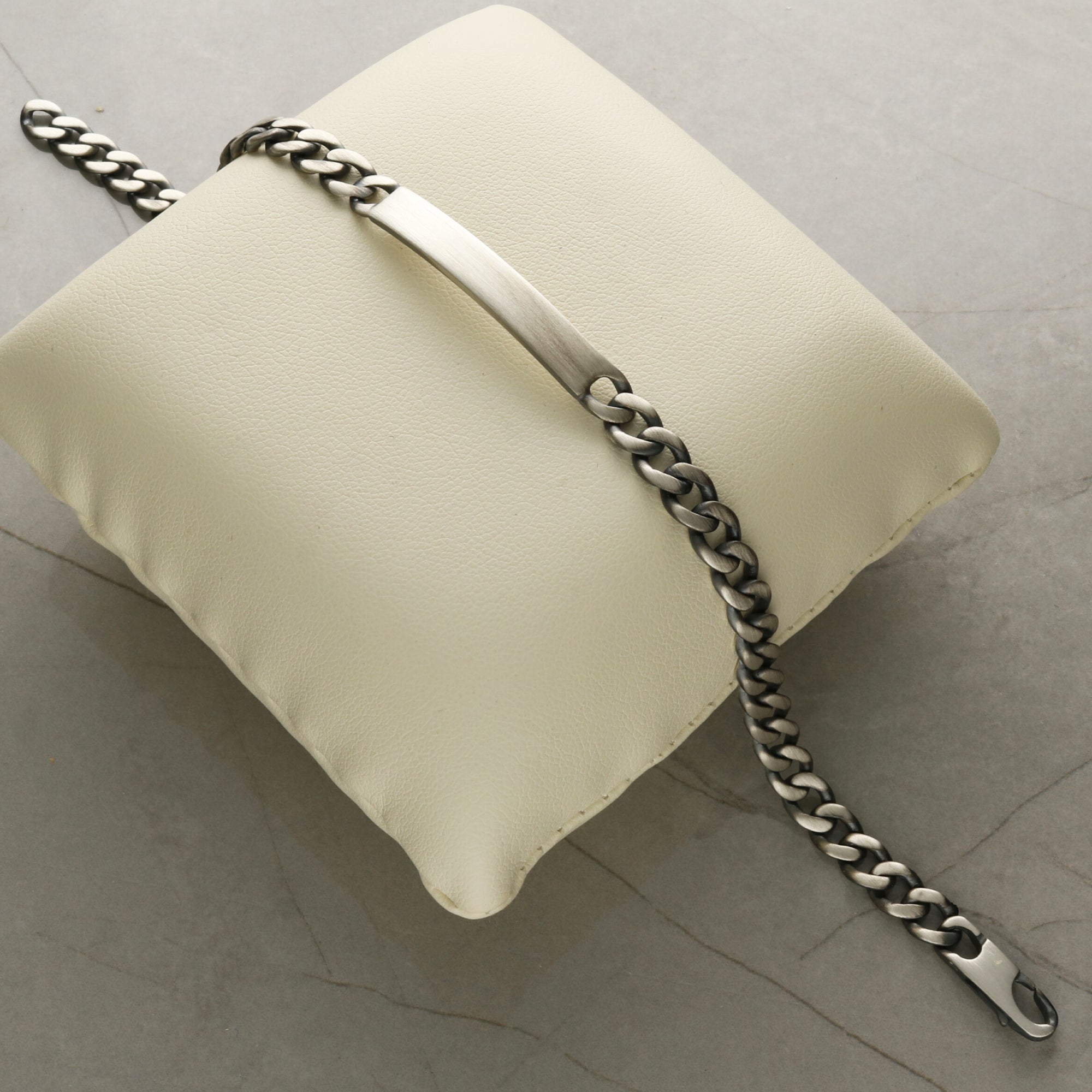 Slimline ID Bracelet in Antique Finish Sterling Silver With Optional Engraving