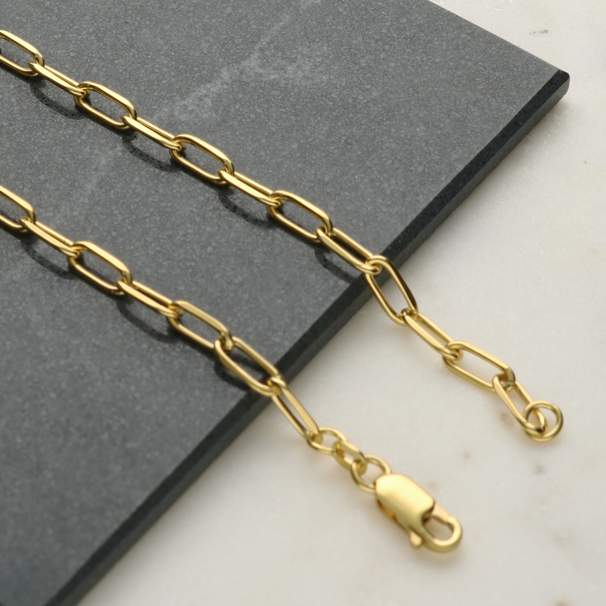 9ct Yellow Gold Plated Paper Clip Link Chain