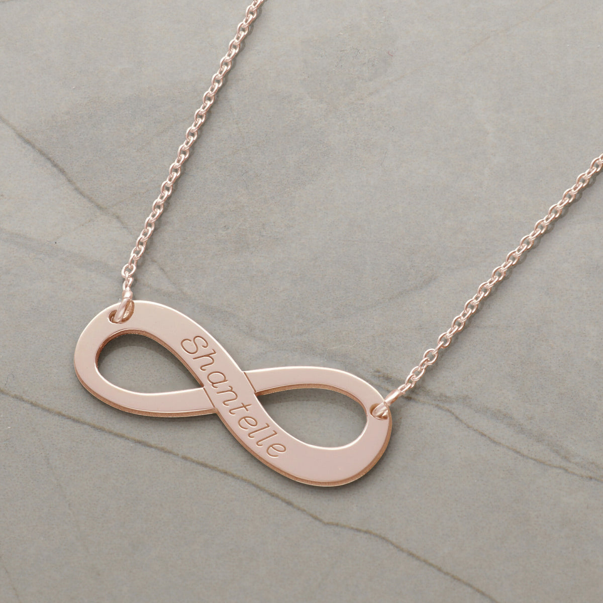9ct Rose Gold Plated Infinity Necklace