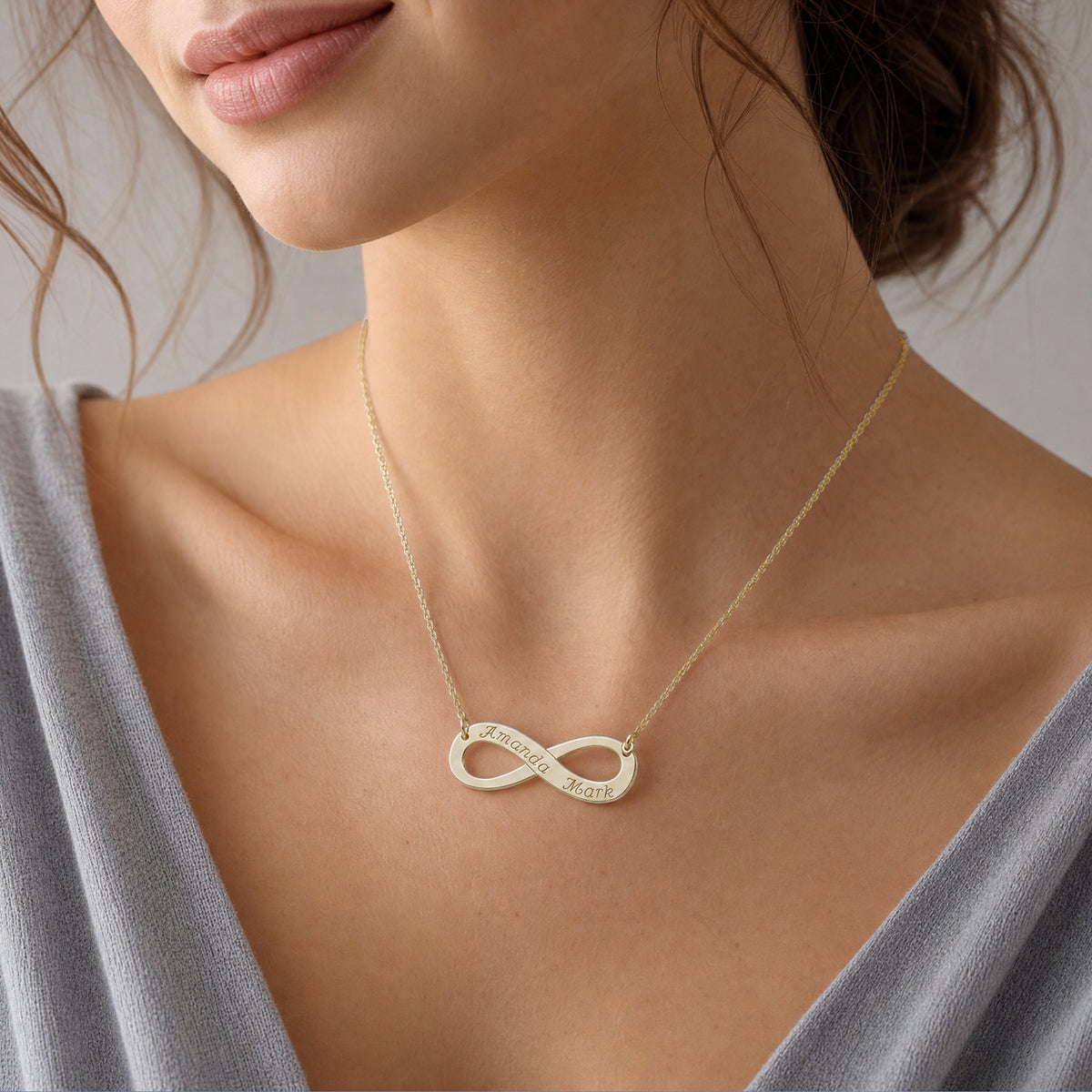 9ct Yellow Gold Infinity Necklace