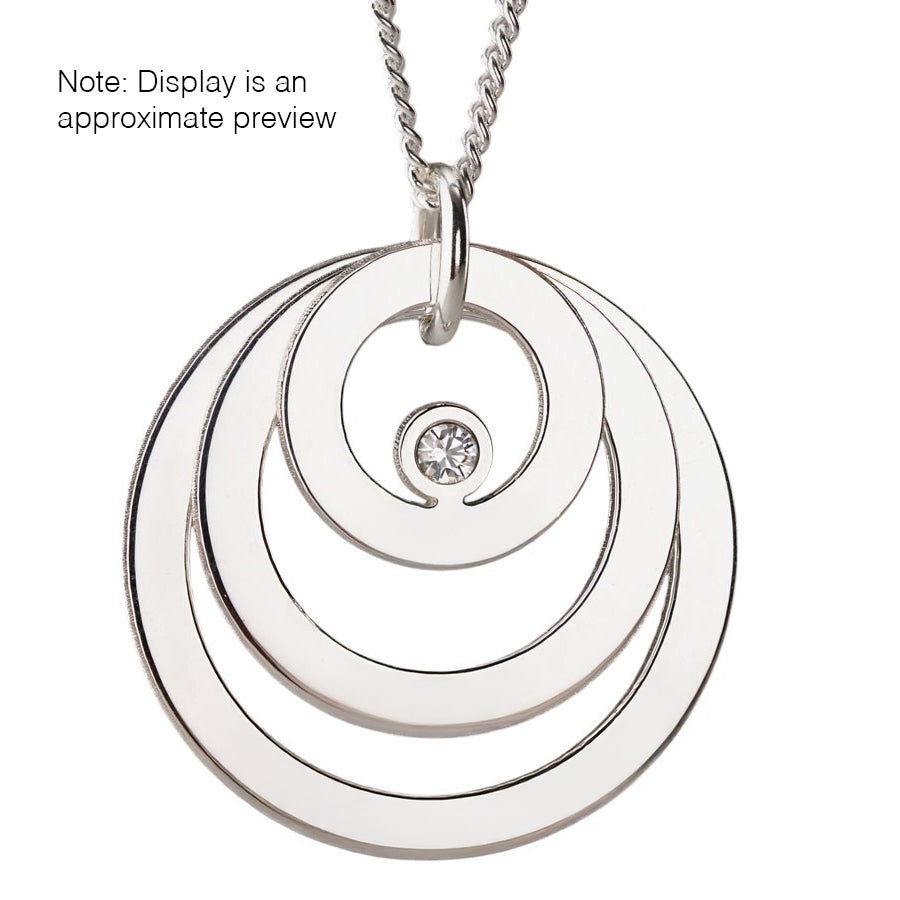 Sterling Silver Triple Disc Personalised Family Necklace With Diamond or Crystal