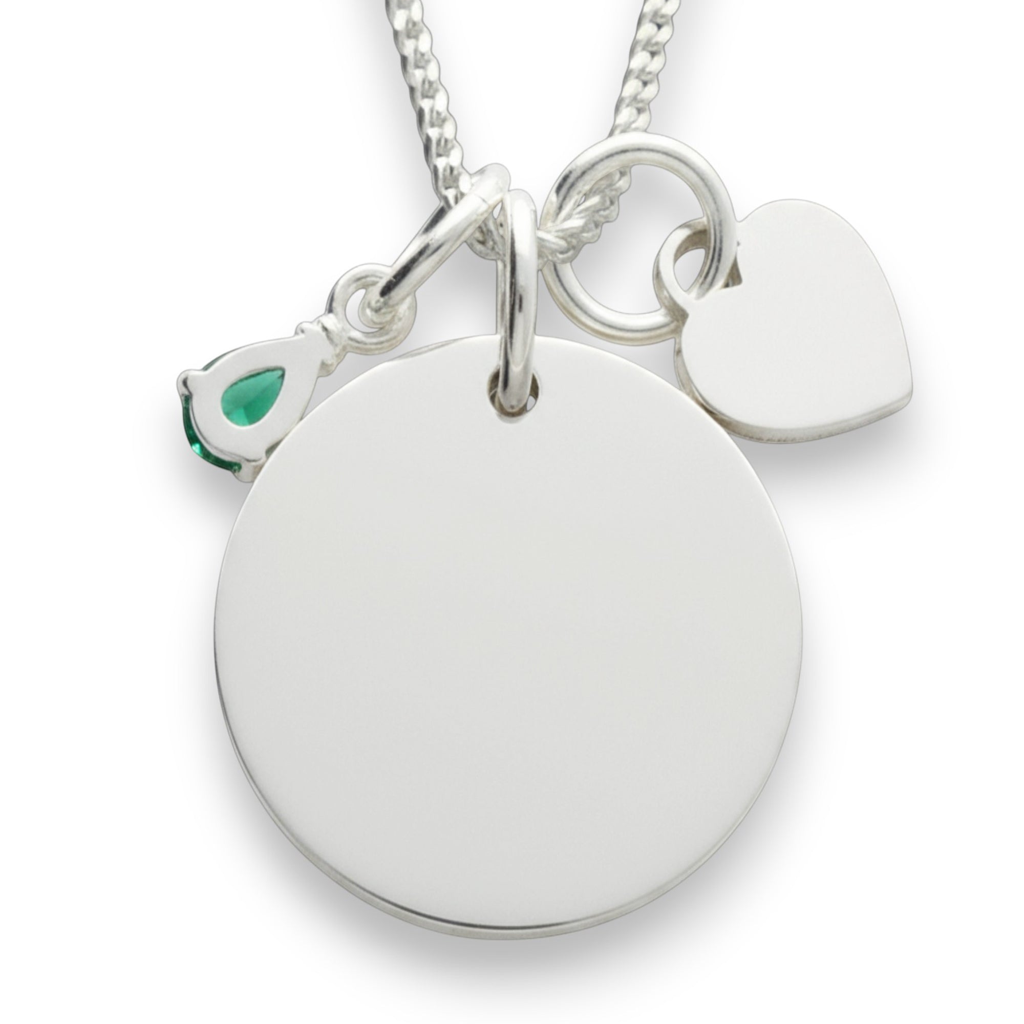 Sterling Silver Personalised Birthday Necklace With Teardrop Birthstone Charm