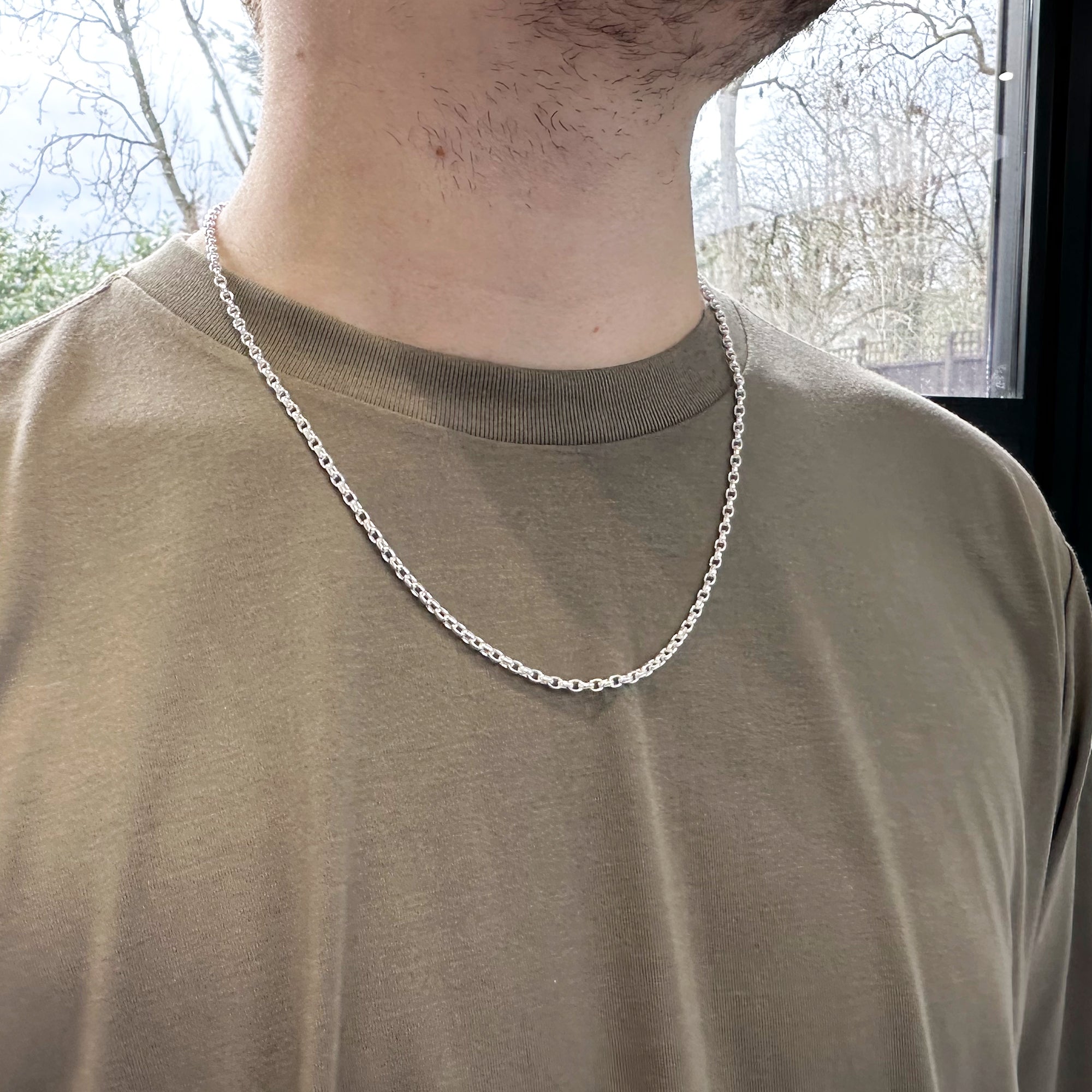 Sterling Silver 3.4mm Belcher Chain