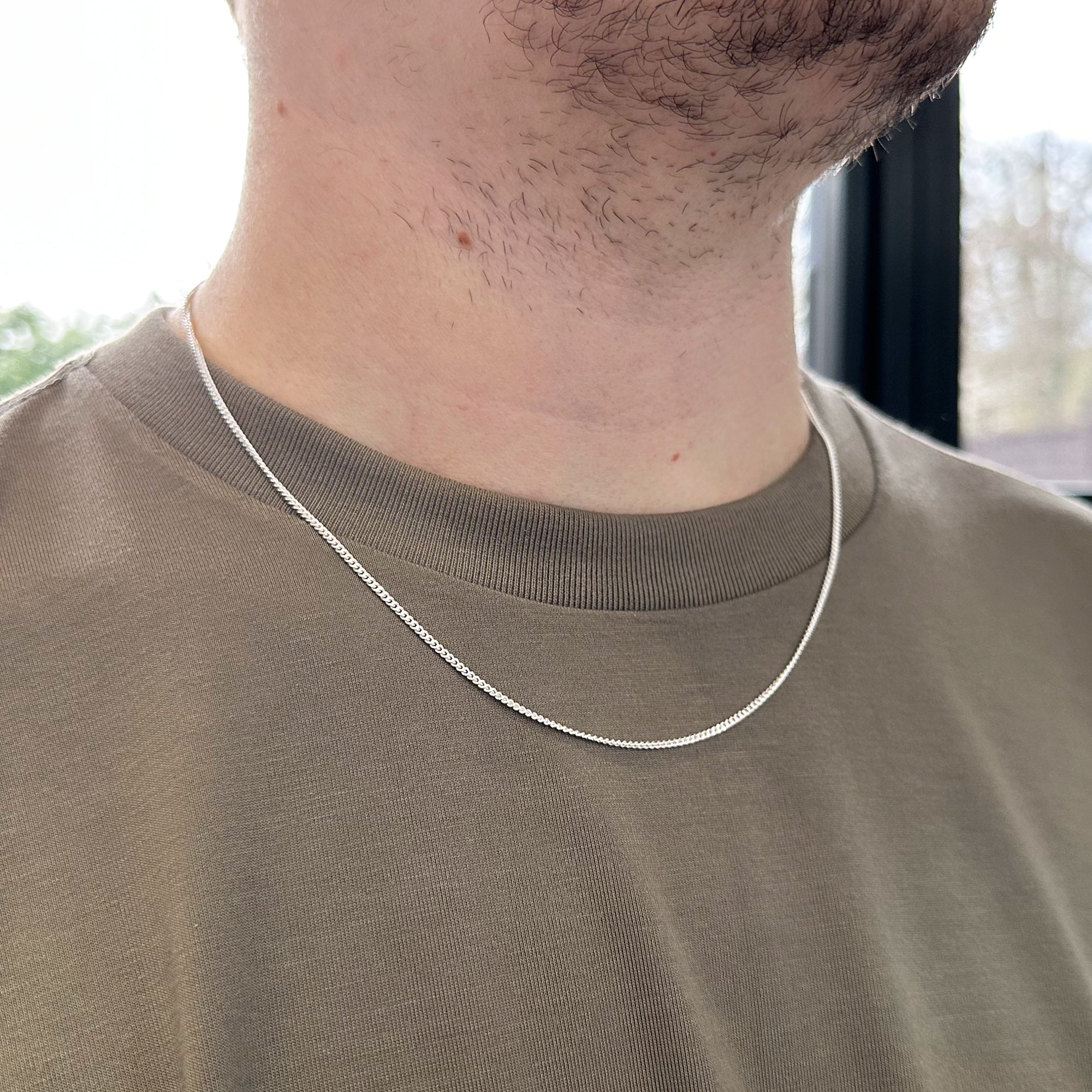 Sterling Silver 1.8mm Diamond Cut Curb Chain