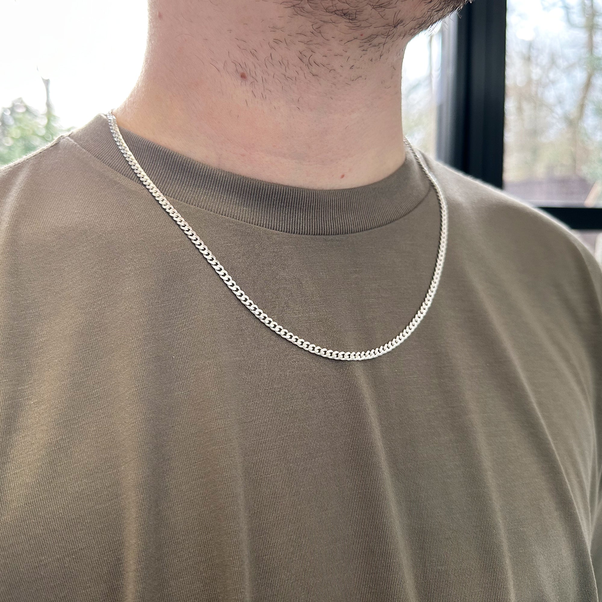 Sterling Silver 3.4mm Cuban Curb Chain