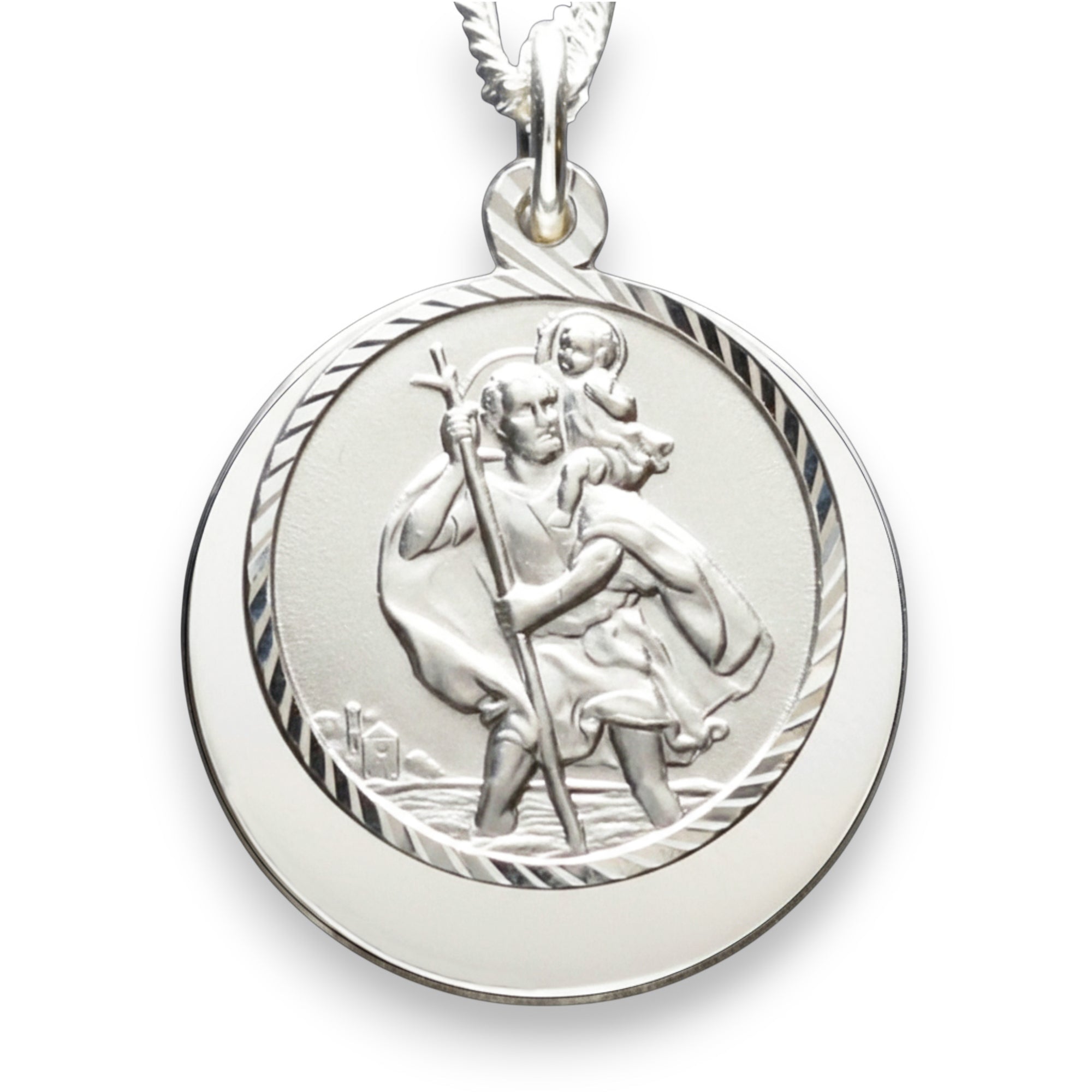 Sterling Silver Personalised St Christopher With Concealed Travellers Prayer