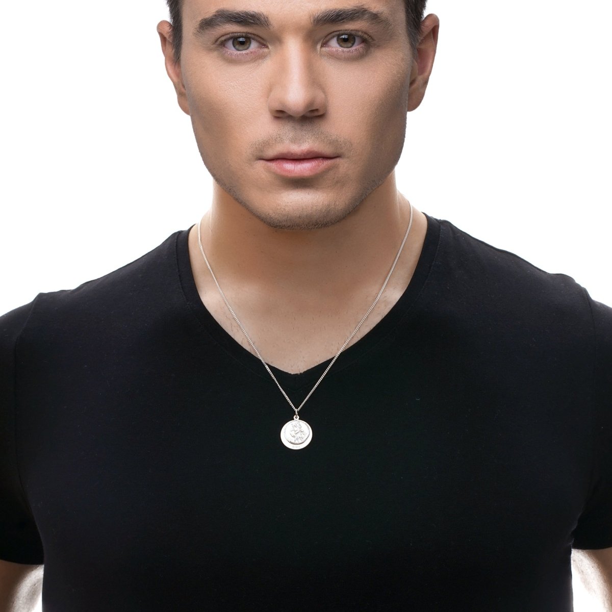 Sterling Silver Personalised St Christopher With Concealed Travellers Prayer - Love Silver Jewellery