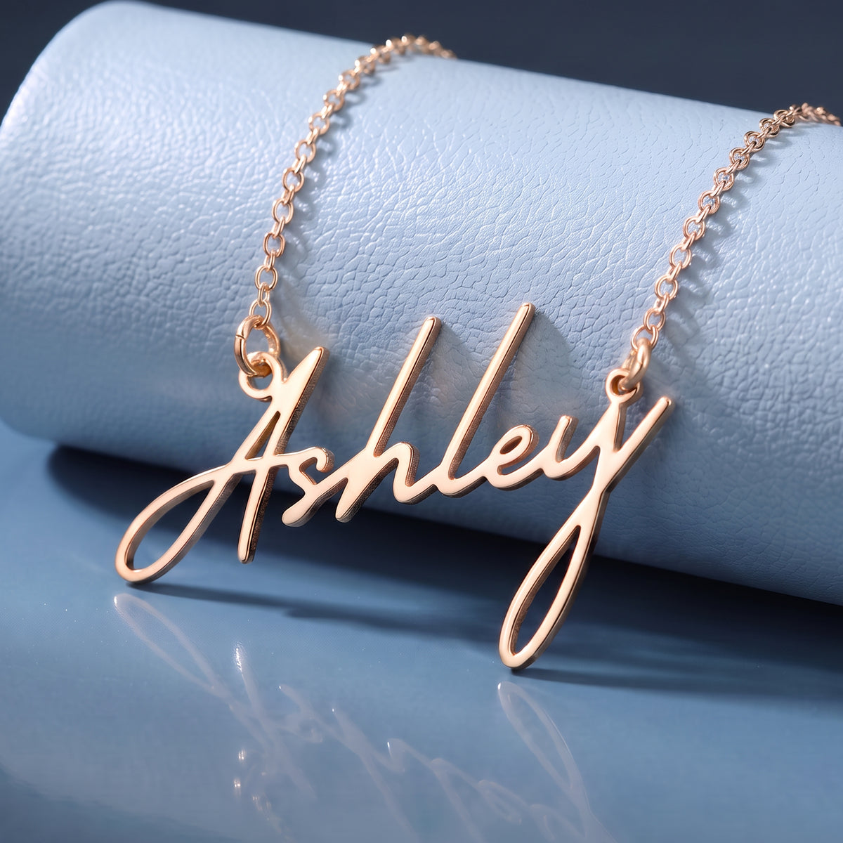 9ct Rose Gold Plated Signature Style Name Necklace